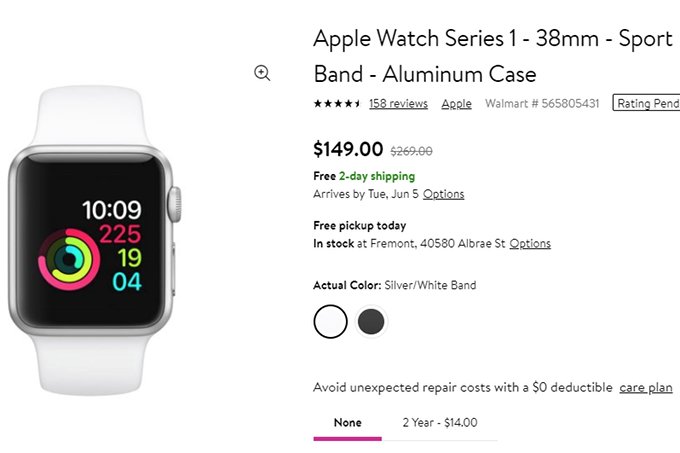 Deal: Apple Watch Series 1 on sale for as low as $149 at Walmart